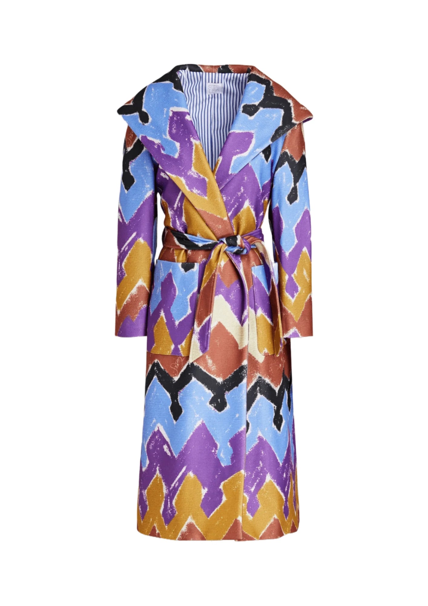 MULTICOLORED COAT Trapeze Tunic Caftan