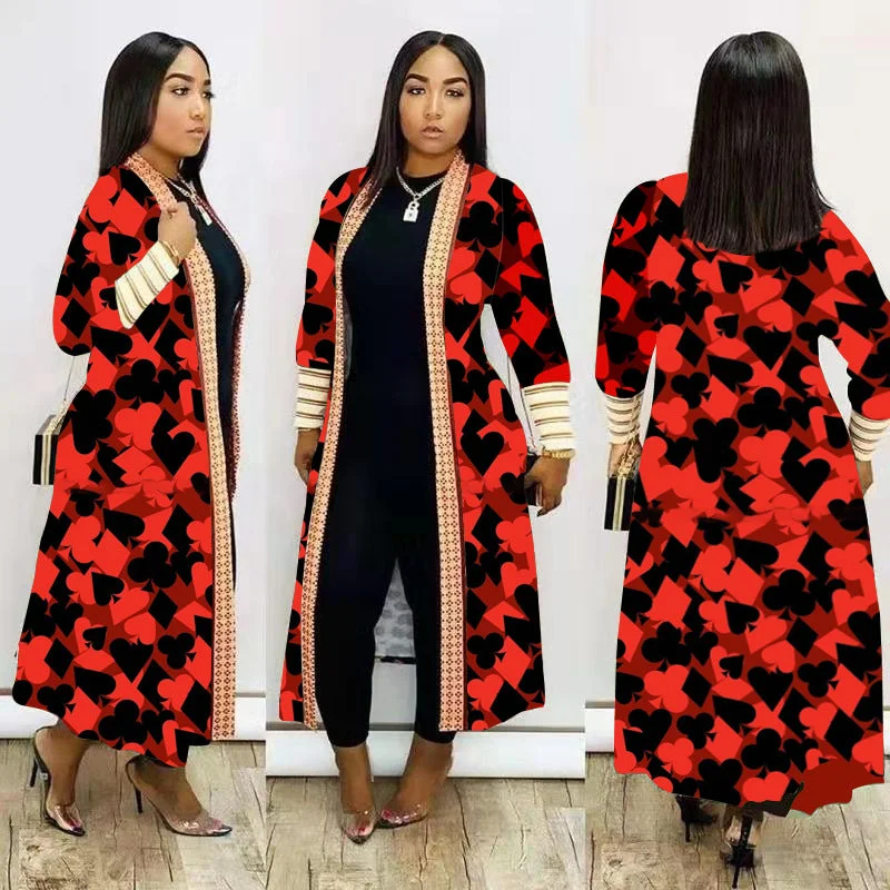 wholesale women S~4X fashion camouflage jacket cardigan leopard long coats for ladies Layered Multi-layer Single Layer wholesale women S~4X fashion camouflage jacket cardigan leopard long coats for ladies Layered Multi-layer Single Layer