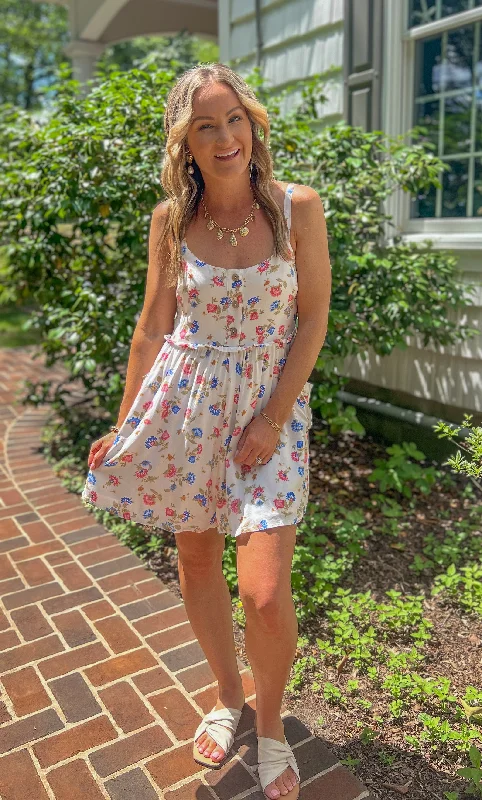 FINAL SALE- Floral Tank Romper chic tank top