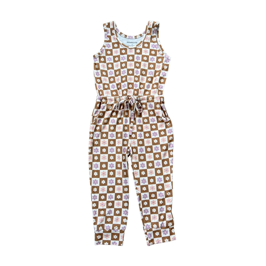 Tank Jumper in Checker Retro Daisy rhinestone tank top
