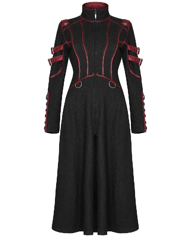 Punk Rave Insurrectine Womens Long Gothic Cyberpunk Coat Jacket Black Red Cotton Jacket Linen Jacket Terry Jacket Punk Rave Insurrectine Womens Long Gothic Cyberpunk Coat Jacket Black Red Cotton Jacket Linen Jacket Terry Jacket