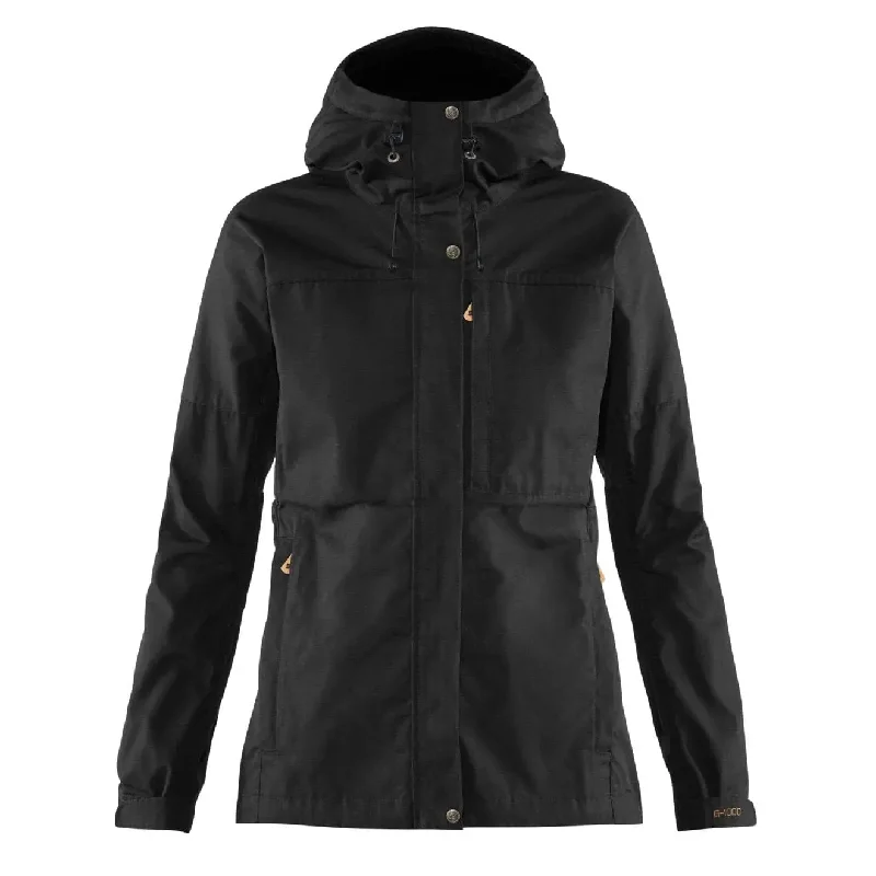 Fjallraven Womens Kaipak Jacket Black Welt Pockets Slit Pockets Flap Pockets