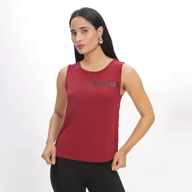 Women's Scoop Neck Tank Top with Chest Print graphic tank top