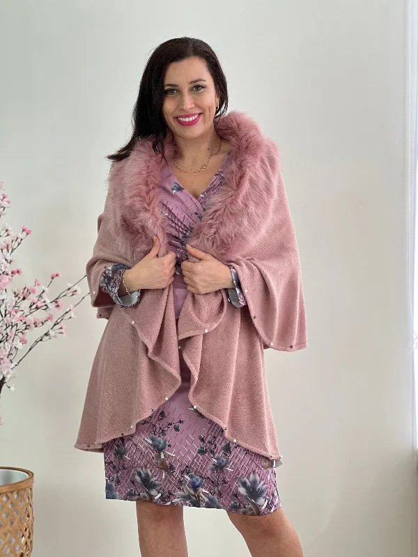 Omnia Blush Shawl Cardigan Mesh Cardigan Canvas Denim