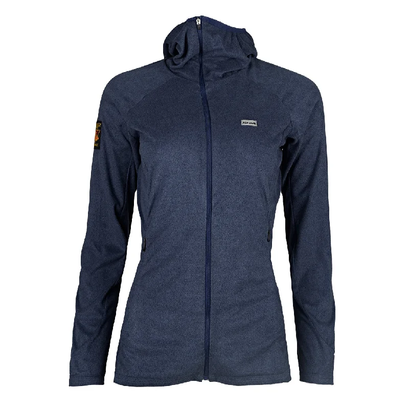 Paramo Womens Alize Fleece Jacket Indigo Blue Marl Denim Fabric Leather Fabric Suede Fabric