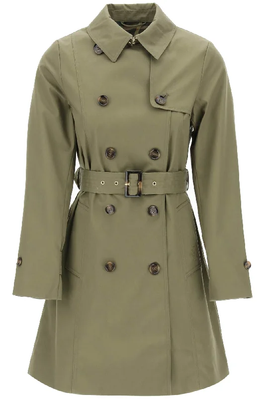 Double-breasted Trench Coat For Cuffed Rolled Raglan
