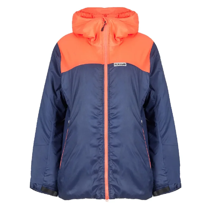 Paramo Womens Torres Alturo Jacket Midnight / Hot Coral Faux Fur Fabric Real Fur Fabric Shearling Fabric