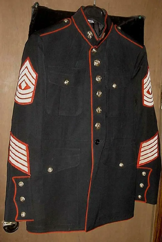 Authentic USMC Marine Corps Dress Blue Uniform Coat - RARE Size 44R Boat Shawl Notched