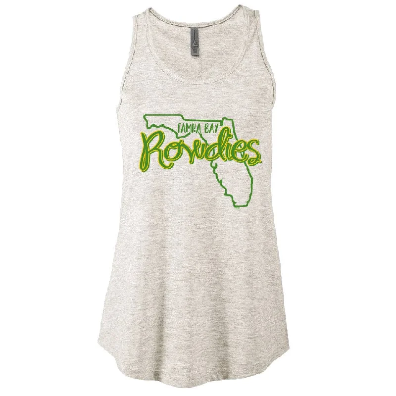 Rowdies Women's Oatmeal Tampa Bay Rowdies Florida Flowy Tank Top mint tank top