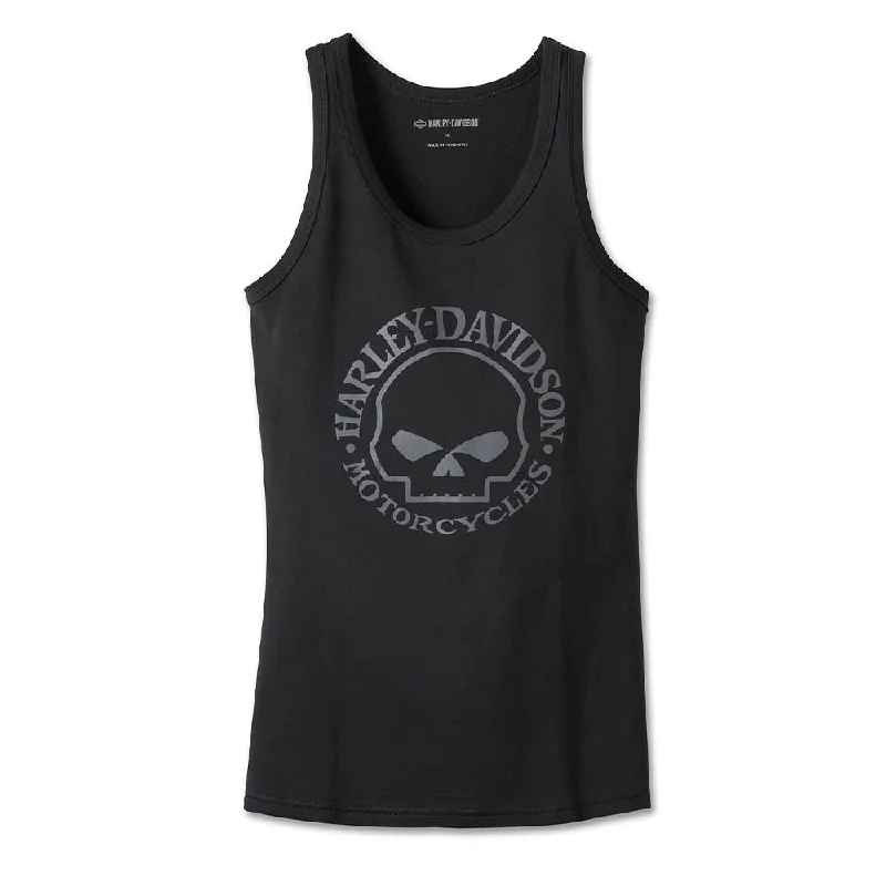 Women's Ultra Classic Skull Tank - Black Beauty spandex blend tank