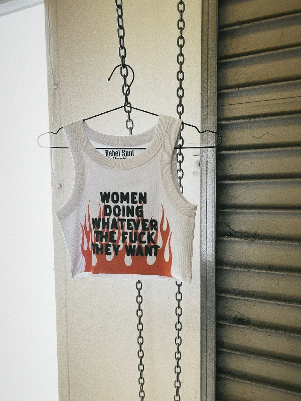 Women Doing Whatever Flame Crop Tank yoga tank top