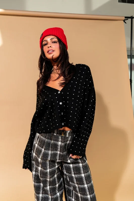 Rhinestone Cowgirl Cropped Cardigan Cotton Fabric Linen Fabric Terry Fabric