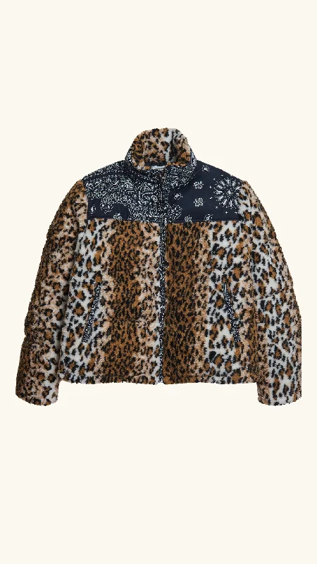 Marble Jacket Leopard Welt Pockets Slit Pockets Flap Pockets