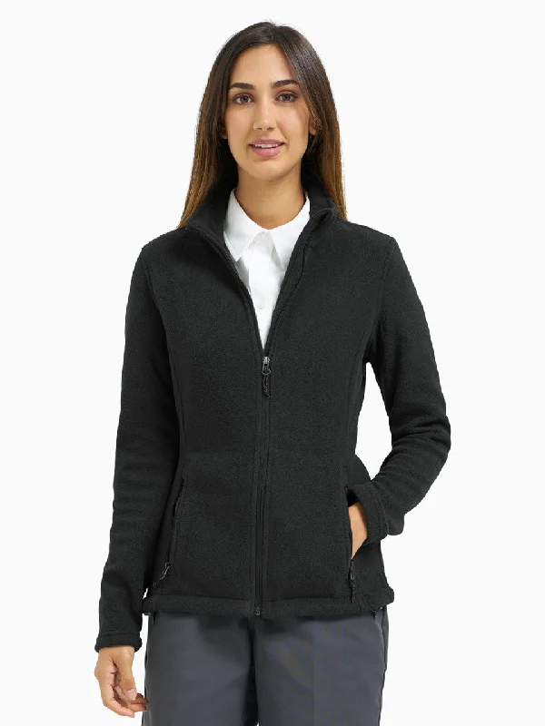 Ladies' Essential Full Zip Fleece Jacket - Black Knit Jacket Woven Jacket Fleece Jacket