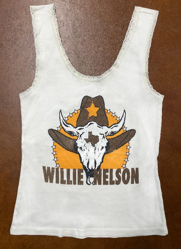Willie Nelson Bull Lace Tank fashionable tank top
