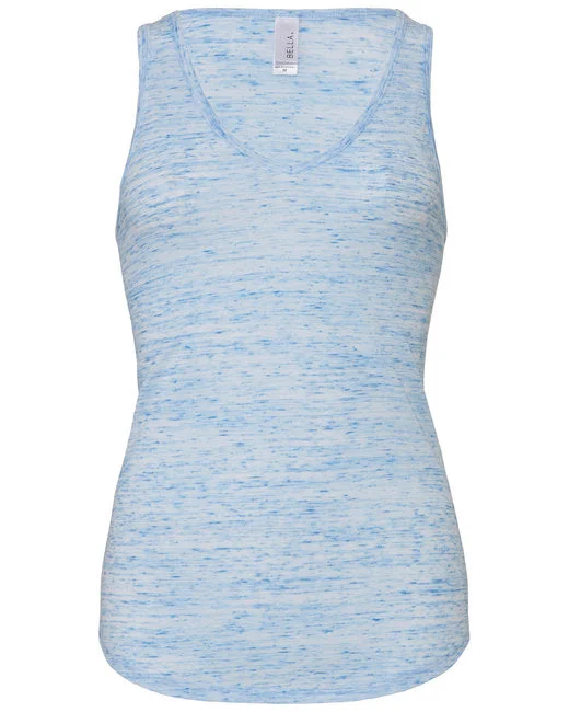 BELLA + CANVAS - Women's Flowy V-Neck Tank - 8805 Blue Marble cropped tank top