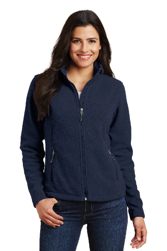 Ladies' Essential Full Zip Fleece Jacket - True Navy Faux Fur Jacket Real Fur Jacket Shearling Jacket