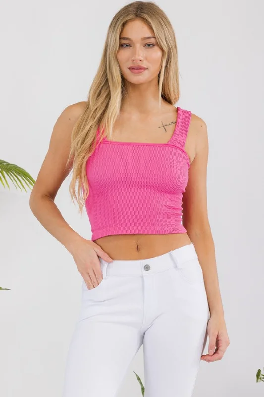 Women’s Seamless Textured Crop Tank ribbed tank top