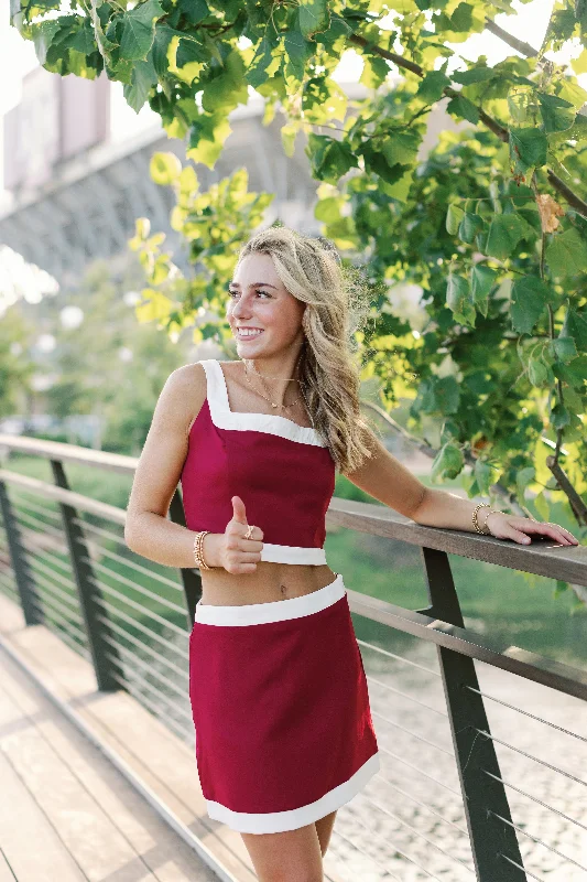 Boxy Trim Tank & Skort Set boho tank top
