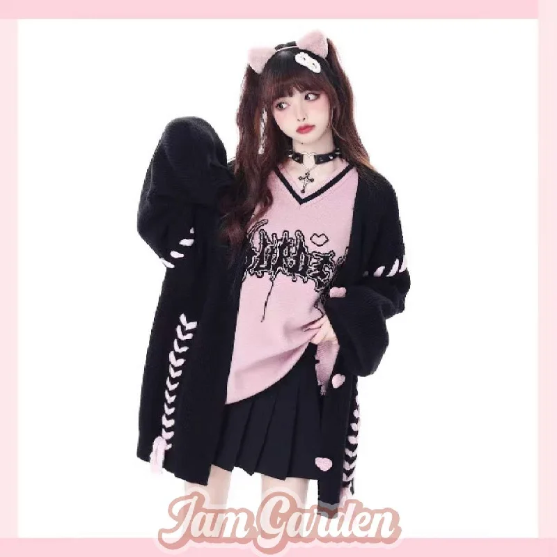 Korean Version Of The Stars Wear Rope Tassel Sweater Cardigan Niche Lazy All-Match Knitted Jacket Boxy Cardigan Fitted Cardigan A-Line