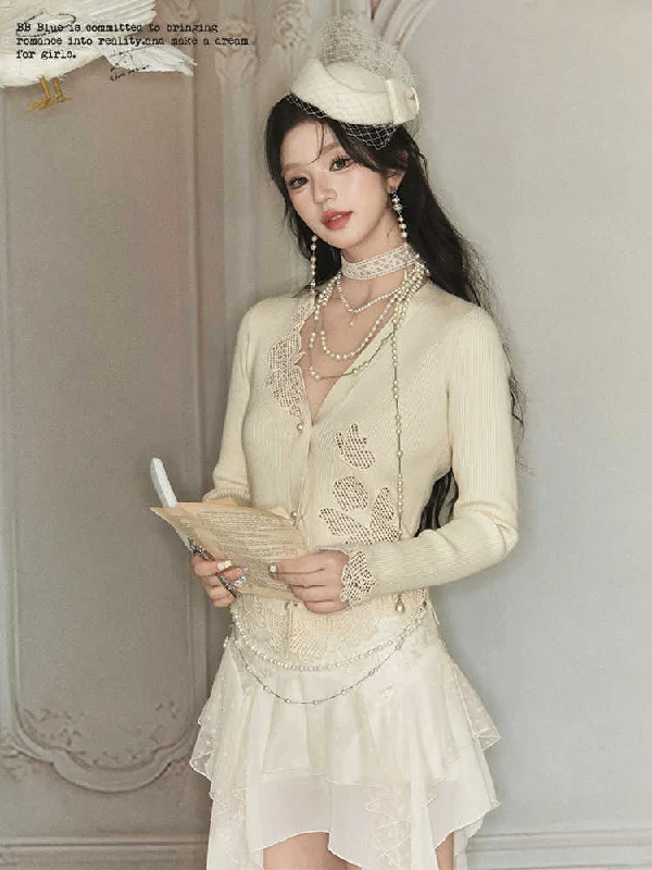 Butterfly Embroidery Design Ribbed Knit Slim Cardigan BBB0080 Boat Neck Shawl Collar Notched Collar Butterfly Embroidery Design Ribbed Knit Slim Cardigan BBB0080 Boat Neck Shawl Collar Notched Collar