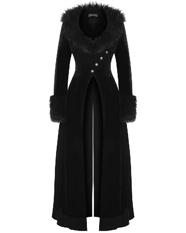 Dark In Love Long Gothic Vampire Aristocrat Velvet & Faux Fur Maxi Coat Raincoat Turtleneck Coat Wrap Coat Dark In Love Long Gothic Vampire Aristocrat Velvet & Faux Fur Maxi Coat Raincoat Turtleneck Coat Wrap Coat