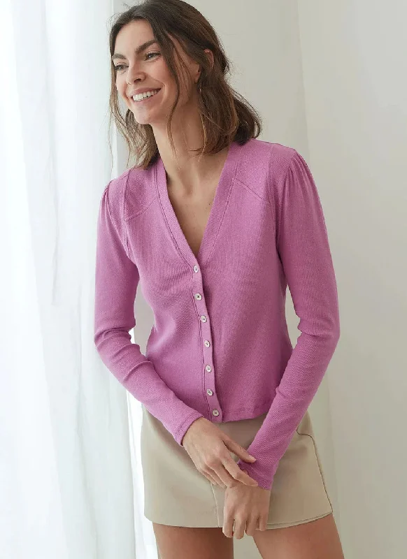Tyler Cardigan Solid Print Embellished