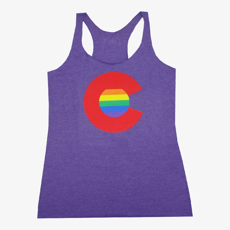 Women's Colorado C Rainbow Tank Top charcoal tank top