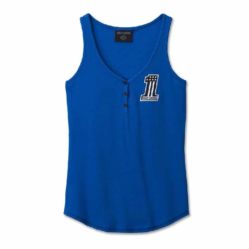 Women's #1 Racing Tank - Lapis Blue scoop neck tank