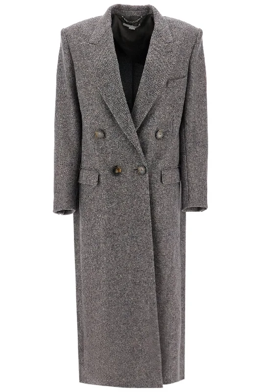 Maxi Tweed Coat In Kimono Robe Cloak