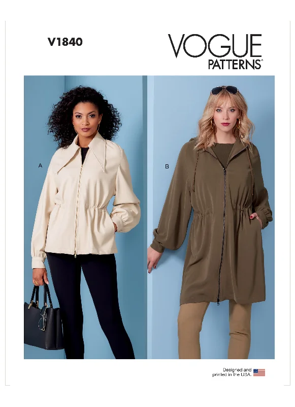 Vogue Pattern V1840 Misses' Jacket Cardigan Sweater Pullover