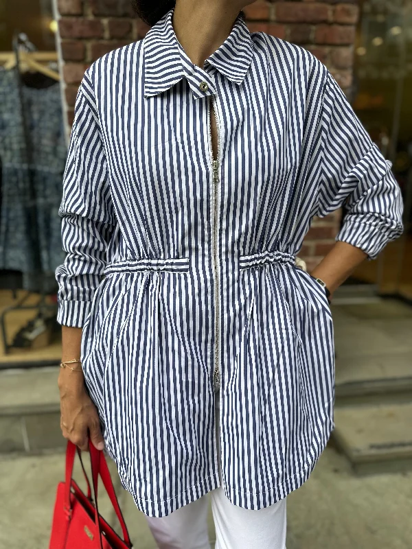 ADAM LIPPES Zipped Striped Cotton Jacket / L Print Jacket Jacquard Jacket Embroidered Jacket ADAM LIPPES Zipped Striped Cotton Jacket / L Print Jacket Jacquard Jacket Embroidered Jacket