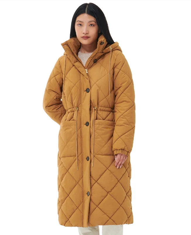 Orinsay Quilted Coat Peter Pan Collar Cowl Neck Turtleneck