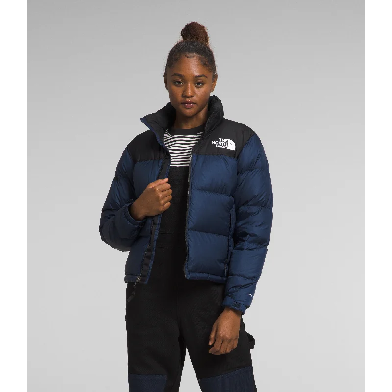 The North Face Women's 1996 Retro Nuptse Jacket in Summit Navy TNF Black Hoodie Zip-Up Jacket Button-Up Jacket