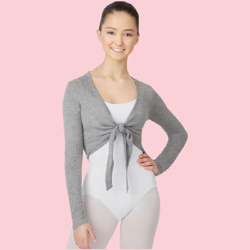 CAPEZIO HARMONIE KNOT FRONT CARDIGAN Herringbone Houndstooth Plaid