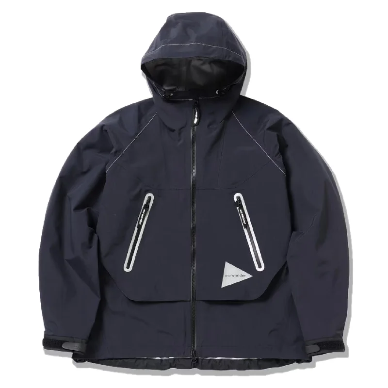 And Wander Womens Loose Fitting Rain Jacket Dark Navy Cotton Jacket Linen Jacket Terry Jacket