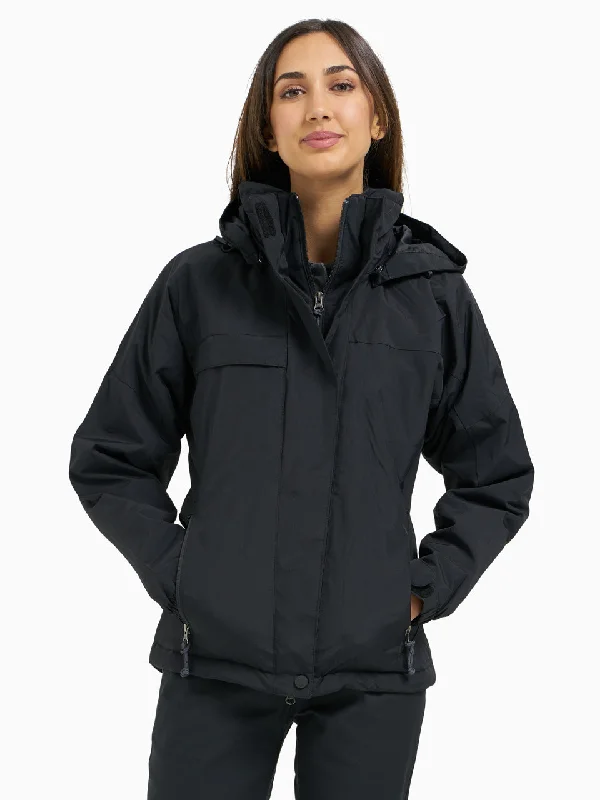 Ladies' Nootka Jacket - Black Herringbone Jacket Checkered Jacket Solid Jacket