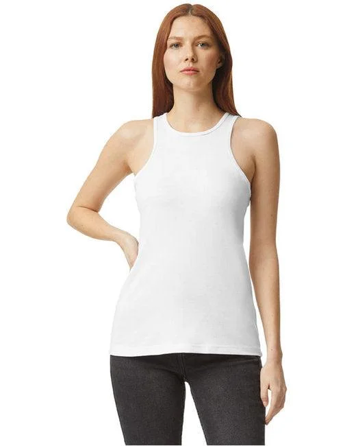 American Apparel Ladies' CVC Racerneck Tank 101CVC (Pack of 6) stylish tank top