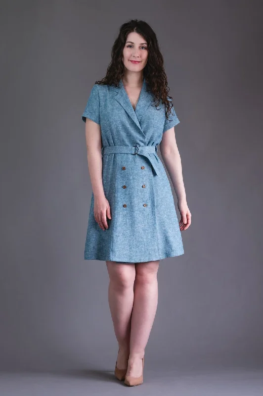 Deer & Doe - PASSIFLORE COAT DRESS Sewing Pattern Cotton Linen Terry