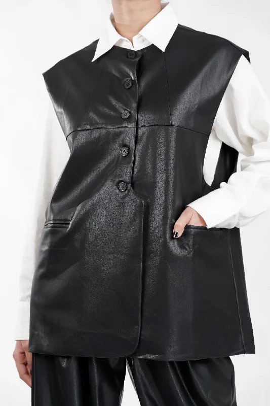 Blackout Blaze Leather Waist Coat Mesh Canvas Denim