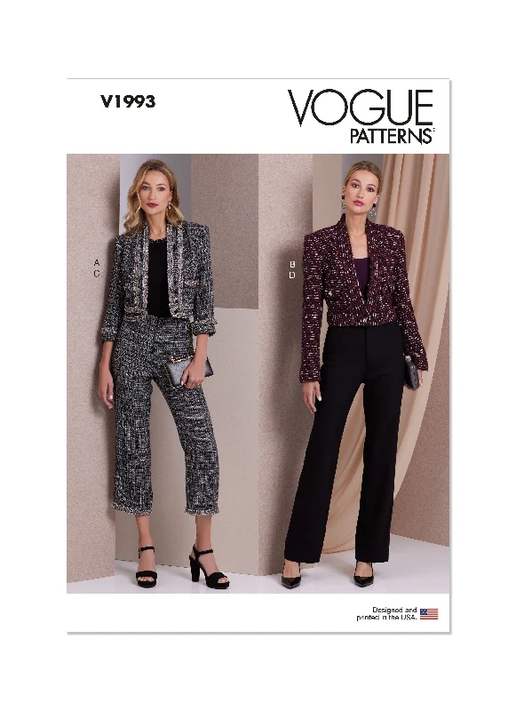 Voguepattern V1993 Misses' Jacket and Pants Insulated Jacket Fitted Jacket Loose Jacket