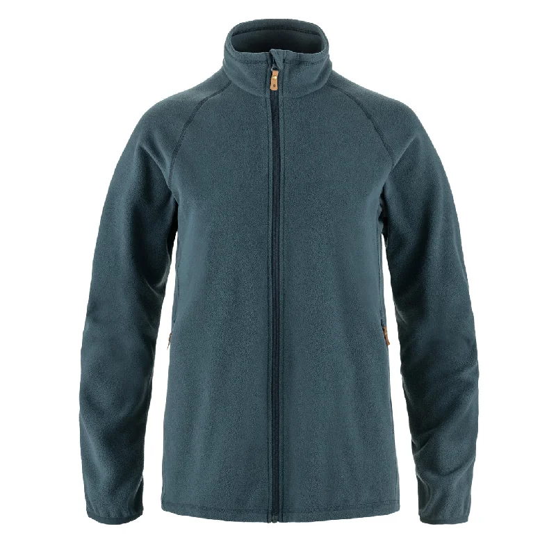 Fjallraven Womens Ovik Lite Fleece Jacket Mountain Blue Faux Fur Fabric Real Fur Fabric Shearling Fabric