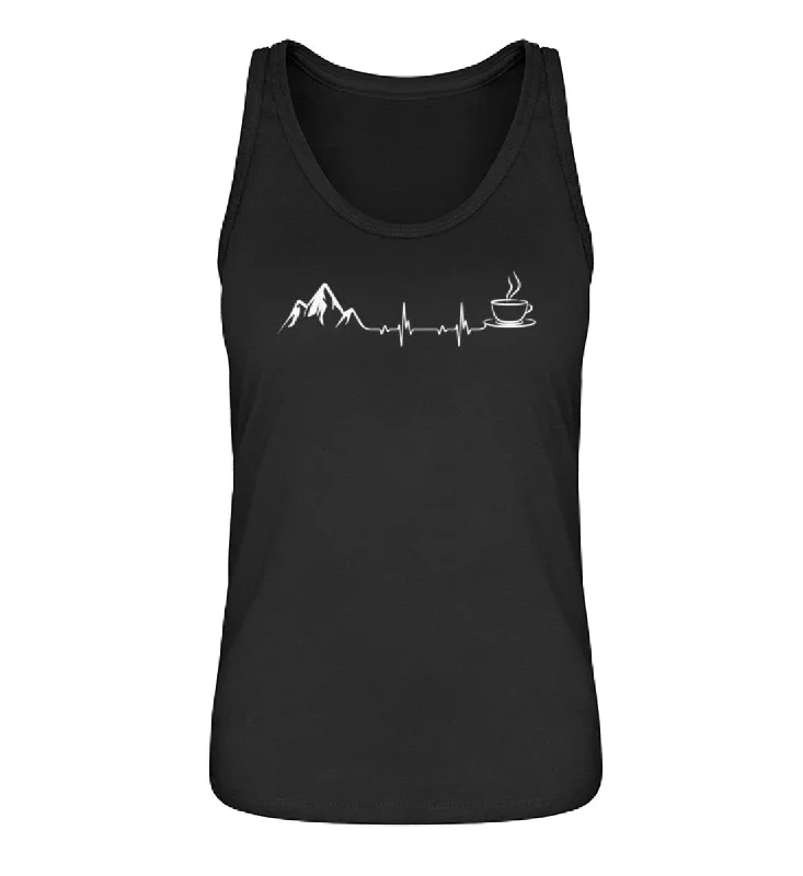 Herzschlag - Berge und Kaffee - Damen Organic Tanktop turquoise tank top
