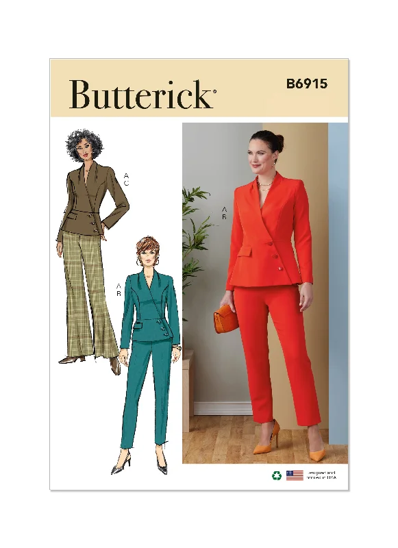 Butterick B6915 Misses' Jacket & Pants Jacket Blazer Coat