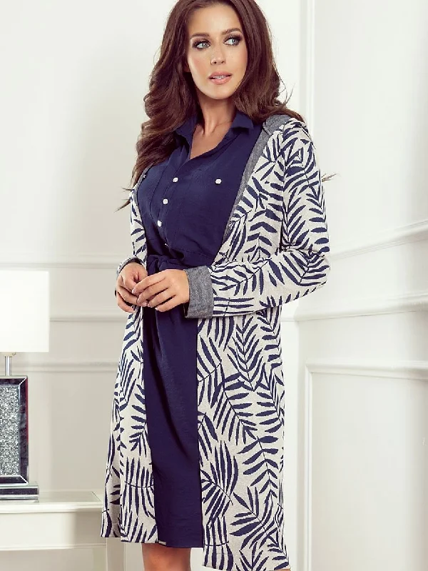 Cardigan Numoco Notch Collar Peter Pan Collar Cowl Neck