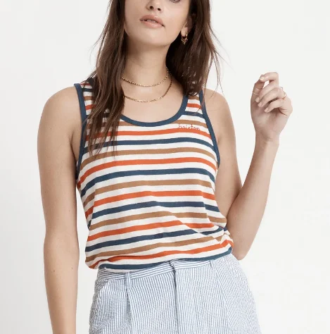 Hilt Tank - Off White/Red Stripe strappy tank top