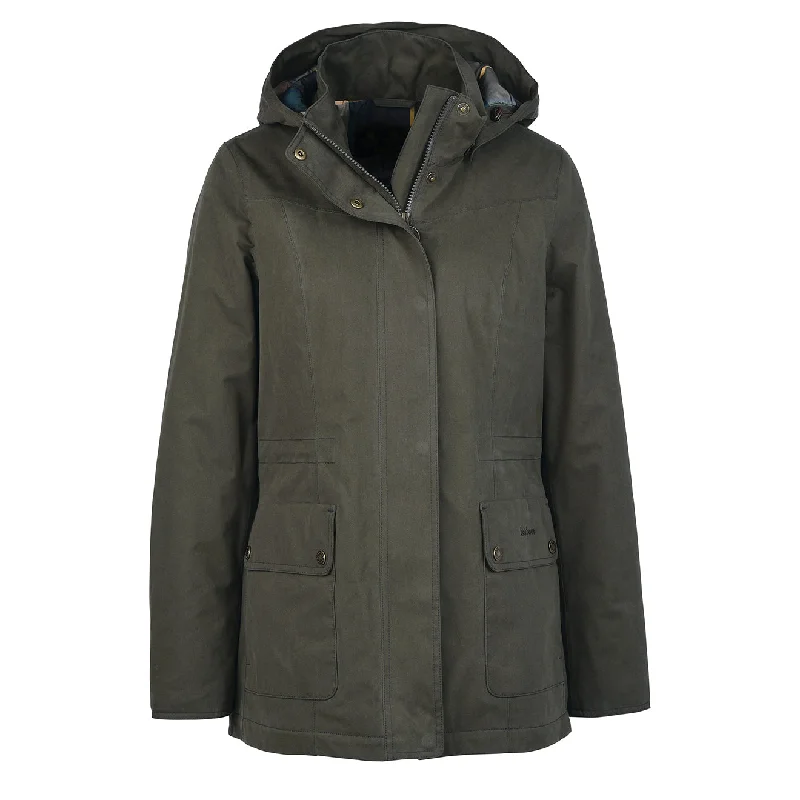 Barbour Womens Buttercup Waterproof Jacket Olive / Classic Rayon Fabric Velvet Fabric Corduroy Fabric