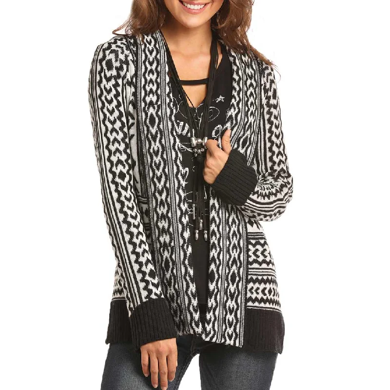 Rock & Roll Cowgirl Women's Open Front Cardigan Jersey Fabric Tulle Fabric Batik Fabric Rock & Roll Cowgirl Women's Open Front Cardigan Jersey Fabric Tulle Fabric Batik Fabric