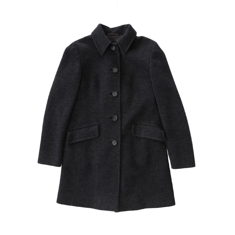 Prada Wool Coat - Women's 38 Cotton Linen Terry