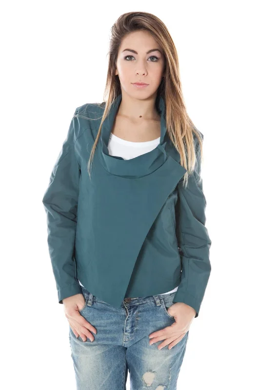 Green Polyamide Women Jacket Plaid Jacket Tartan Jacket Houndstooth Jacket